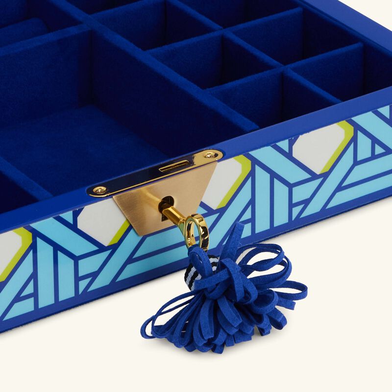 jonathan adler basketweave lacquer jewelry box blue