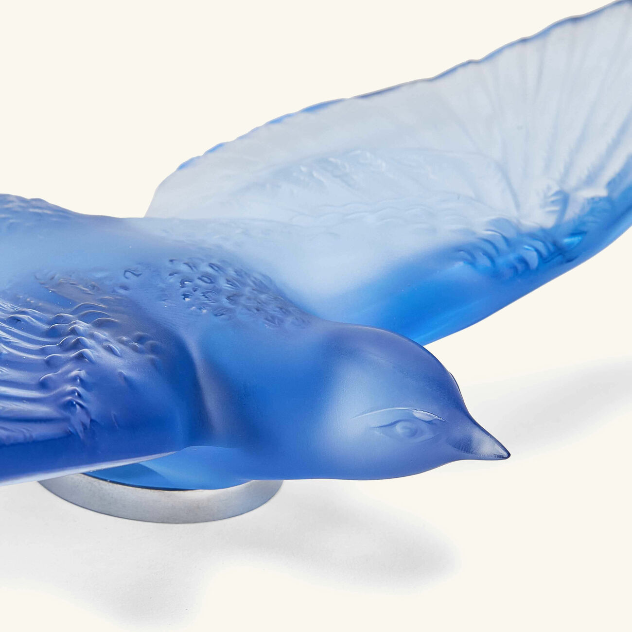 lalique swallow wings down sculpture small blue