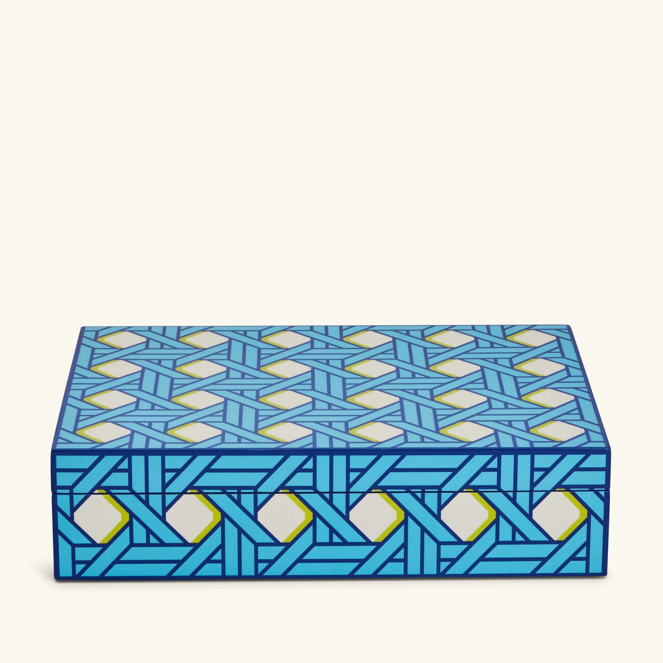 jonathan adler basketweave decorative box large blue