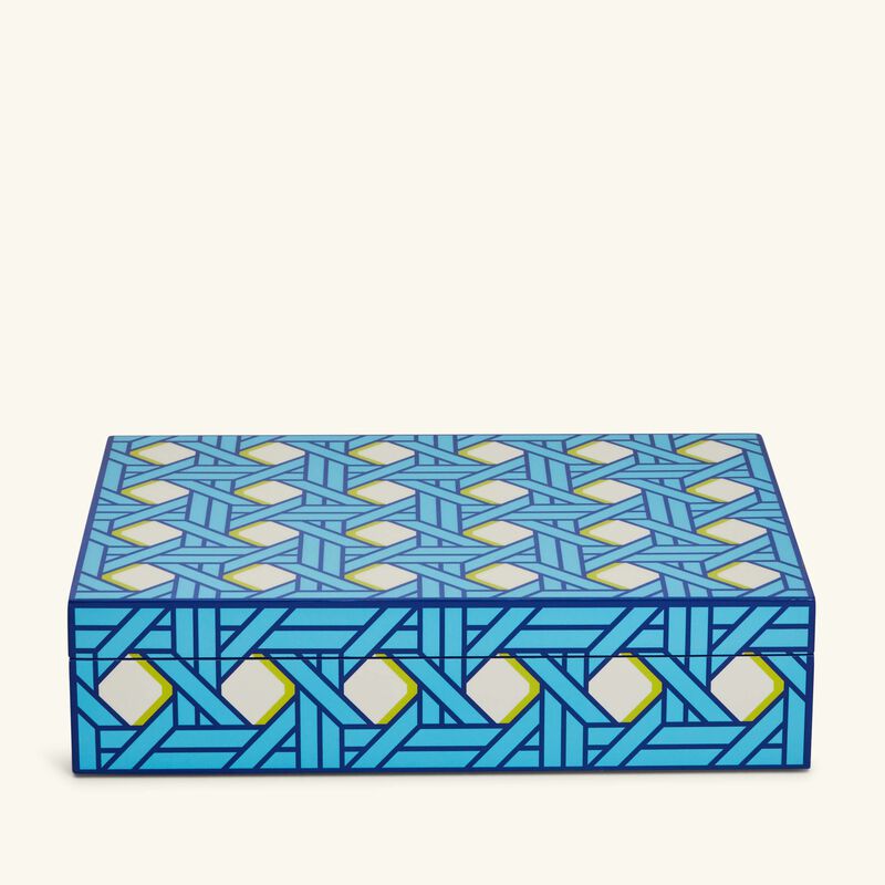 jonathan adler basketweave decorative box large blue