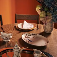 برناردو طبق الضيافة أو زوازو بيضاوي باللون الذهبي 38 سم