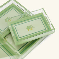 etro pegaso tray rectangular green set of 4