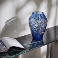 Hirondelles Vase Medium Blue lalique hirondelles vase medium blue