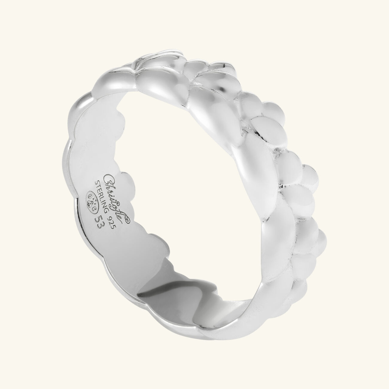 كريستوفل خاتم بابيلون رفيع فضي   مقاس 57