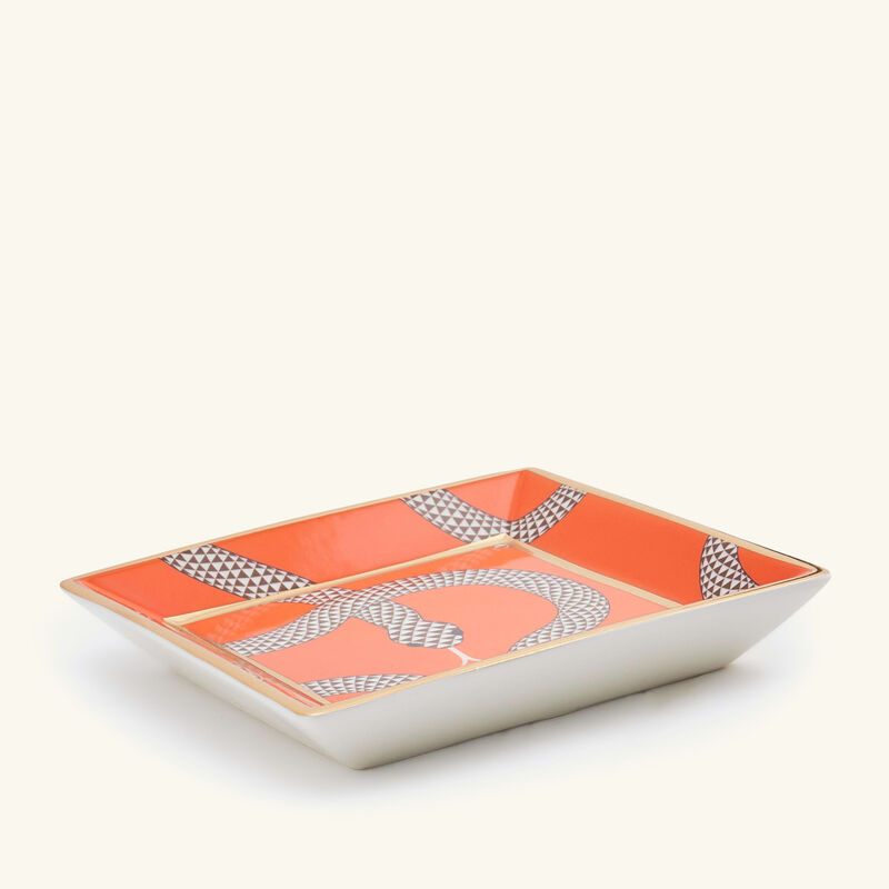Eden Trinket Tray Rectangular Small Orange Set Of 4 jonathan adler eden trinket tray rectangular small orange set of 4
