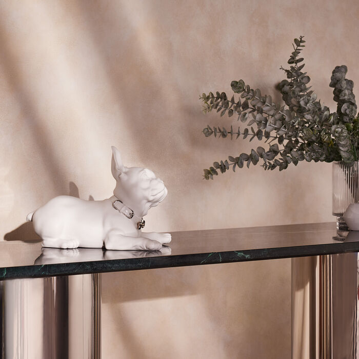 French Bulldog with Macarons Sculpture Medium White lladro french bulldog with macarons sculpture medium white