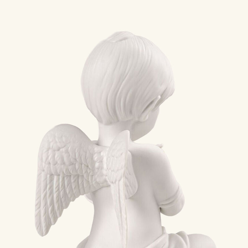 Angel With Flower Sculpture Small White lladro angel with flower sculpture small white