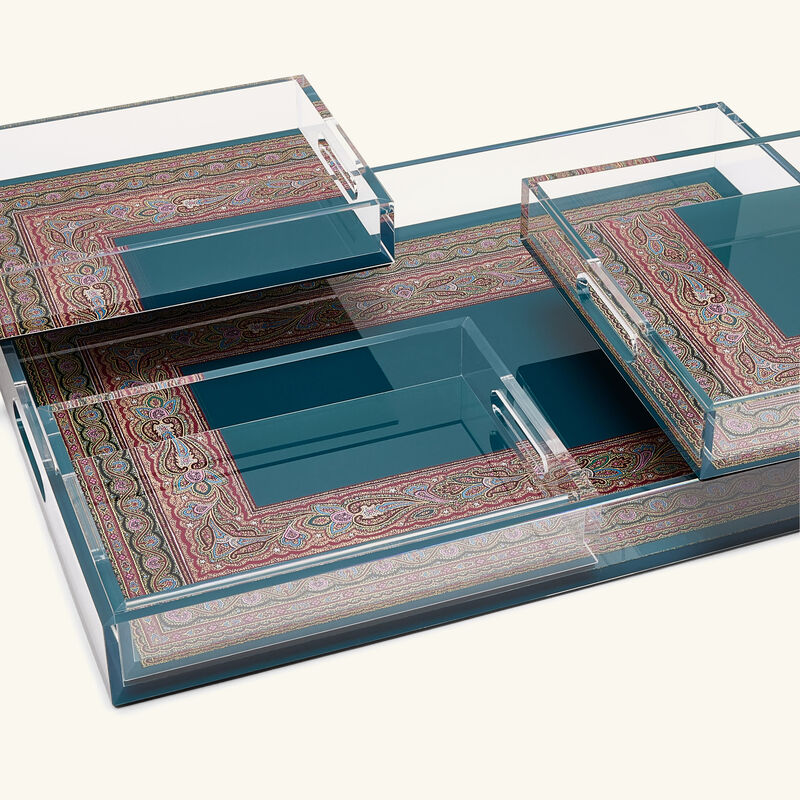 Cachemire Tray Rectangular Green Set Of 4 etro cachemire tray rectangular green set of 4