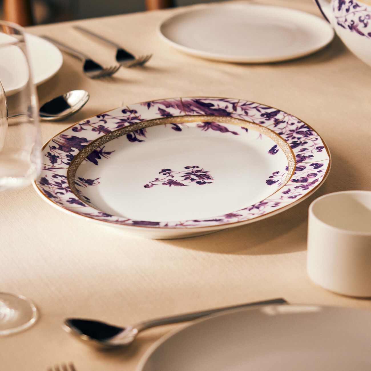 bernardaud prunus serving platter oval purple 33cm