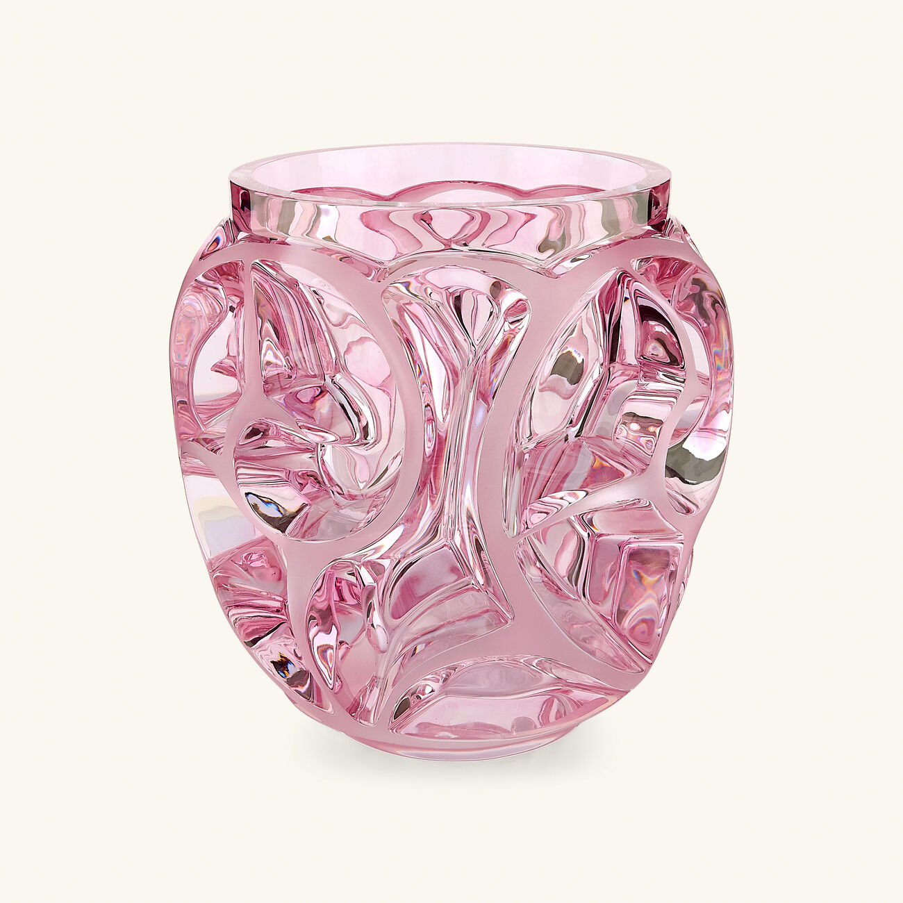 lalique tourbillons vase extra large pink