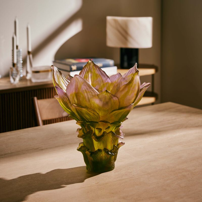 daum jardin de lotus vase large