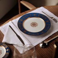 bernardaud aux rois dinner plate round blue 26cm