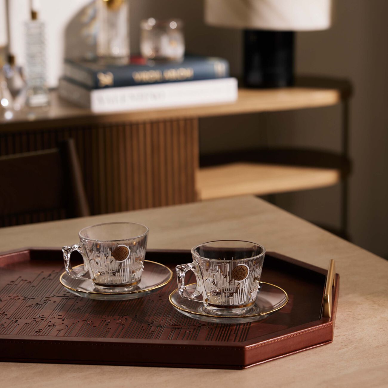 dimlaj hayat tea cup and saucer gold set of 6