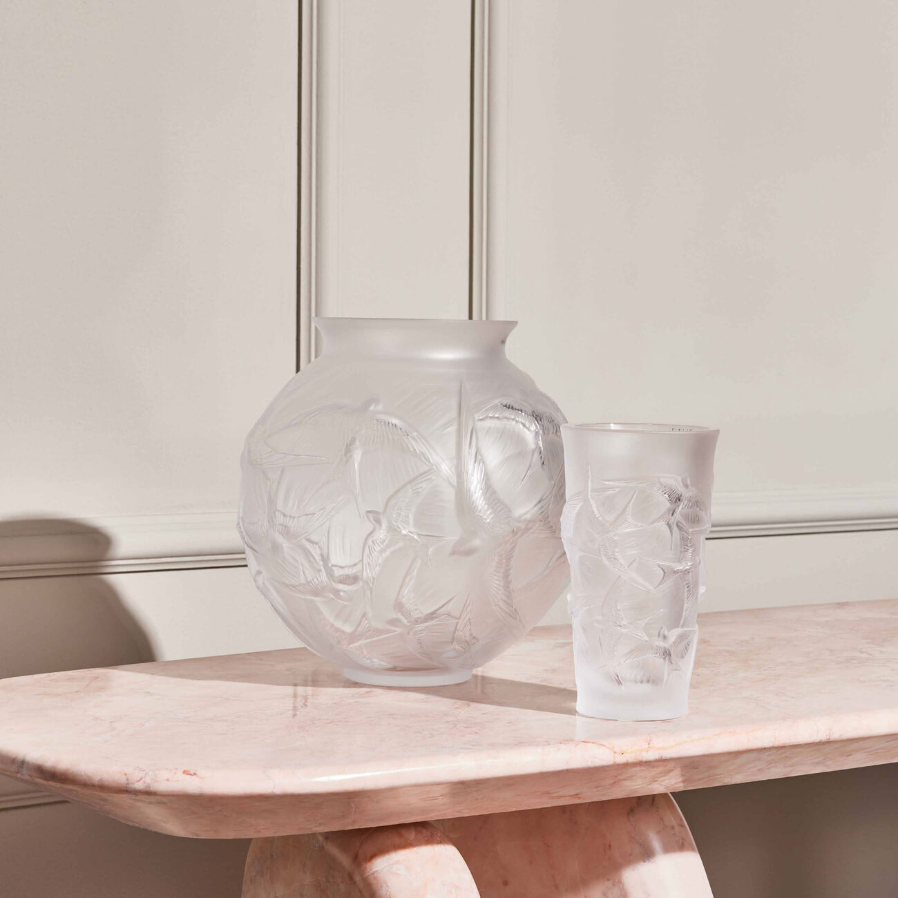 Hirondelles Vase Small Clear lalique hirondelles vase small clear