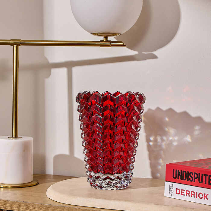 baccarat eye zigzag ii vase medium red