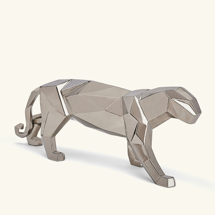 lladro panther sculpture small silver