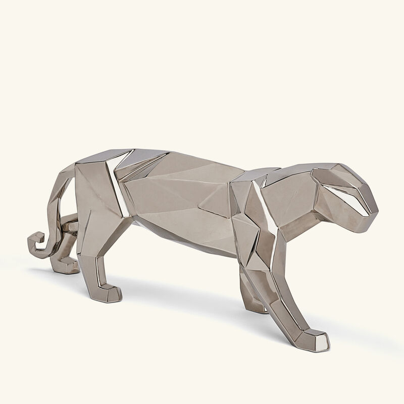 lladro panther sculpture small silver