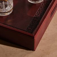 صينية الضيافة شفا مستطيلة باللون الأحمر 40 × 27 سم دملاج صينية الضيافة شفا مستطيلة باللون الأحمر 40 27 سم