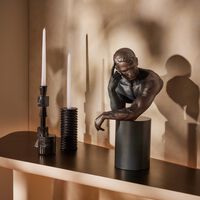 lladro reflections of nature him sculpture medium black