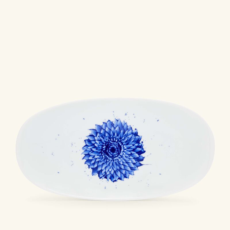 bernardaud in bloom serving platter oval blue 23cm