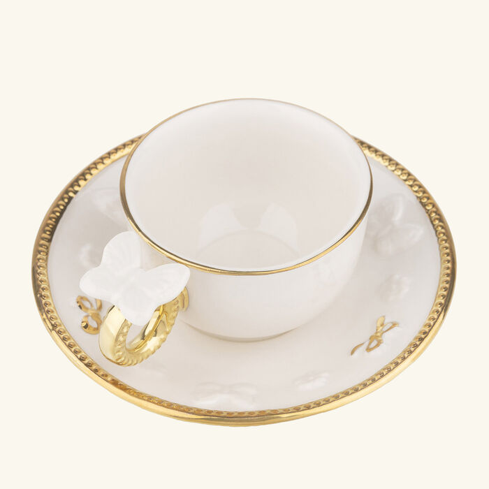 villari butterfly coffee cup   saucer white
