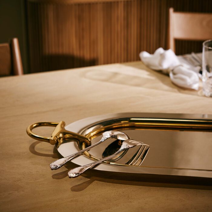 christofle marly silver plated serving fork