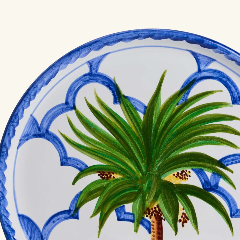 les ottomans ottomans palm dinner plate round blue 28cm