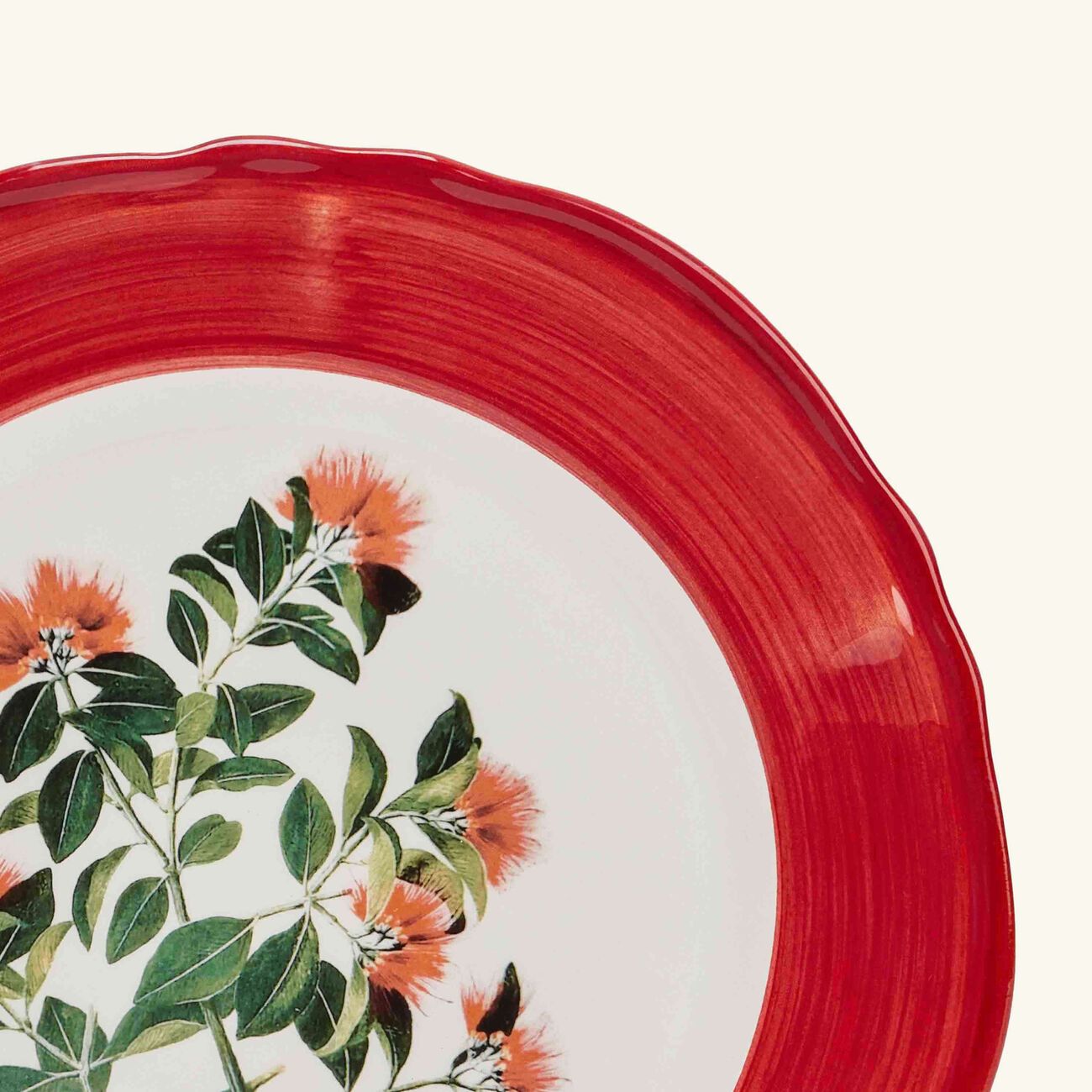 les ottomans sultan garden dinner plate round red