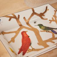 bernardaud aux oiseaux ashtray rectangular gold