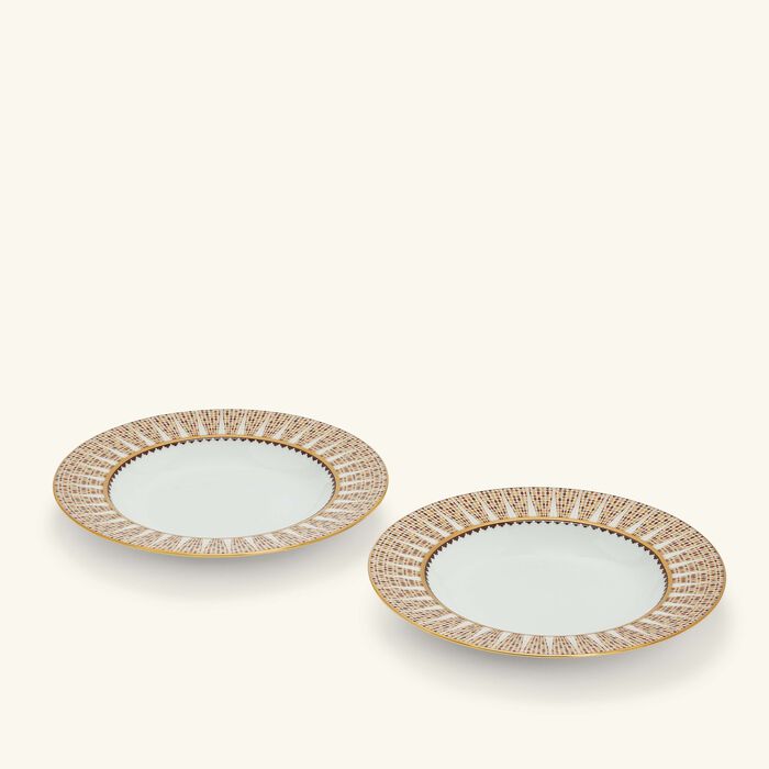 haviland cavalier royal soup plate round gold 23cm set of 2