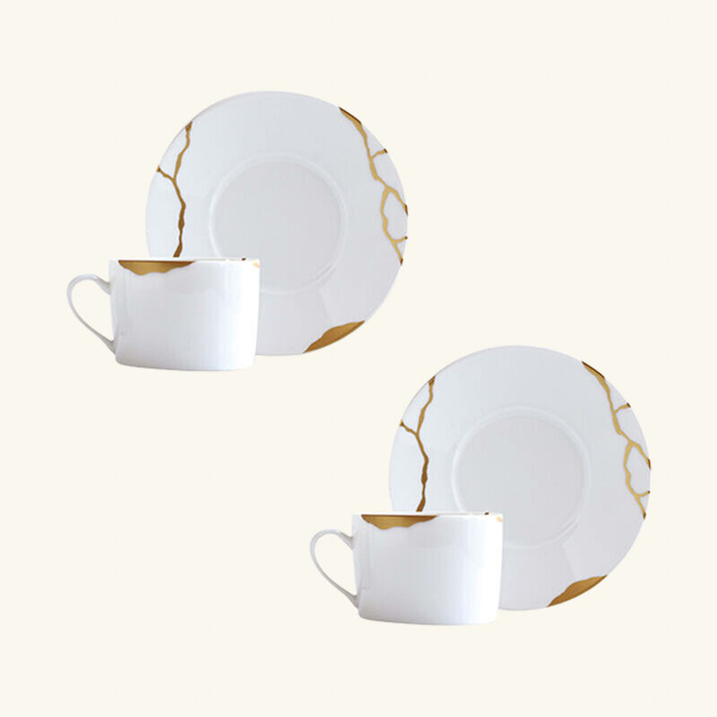 bernardaud sarkis tean cups and saucers   set of 2