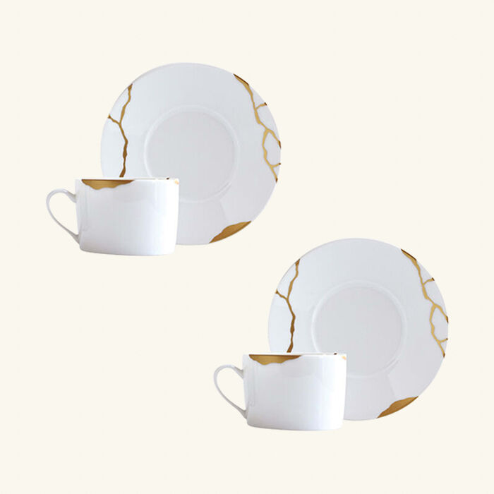 Sarkis Tean Cups And Saucers - Set Of 2 bernardaud sarkis tean cups and saucers set of 2