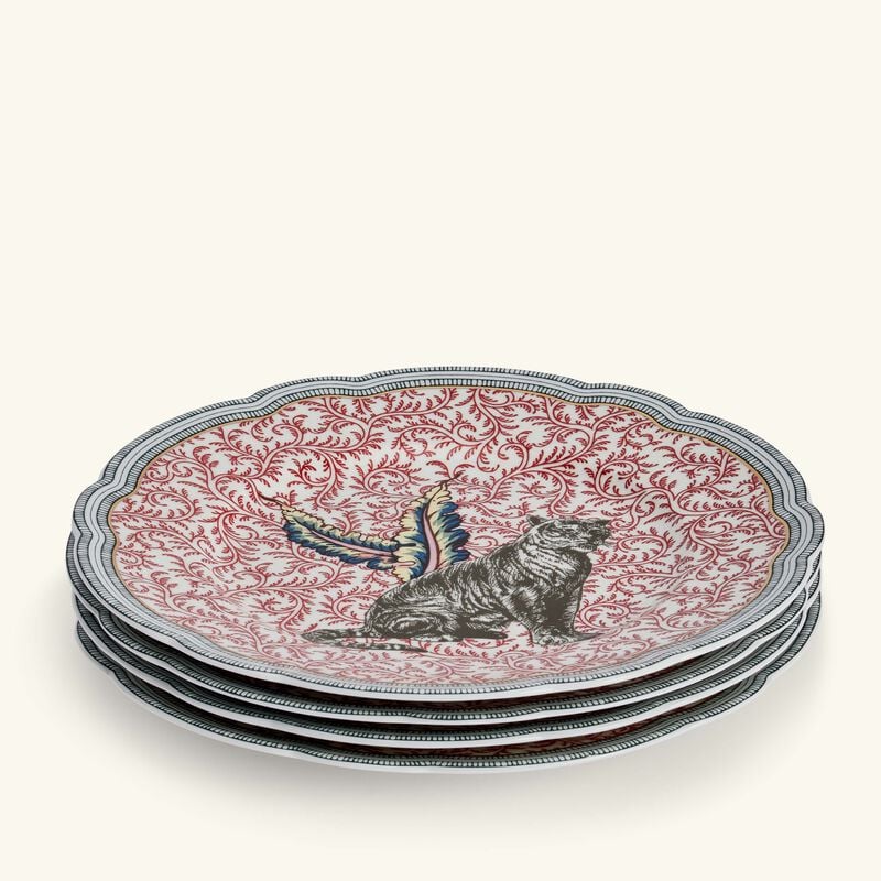 Collection Braquenié Dessert Plate Round Red 21cm Set of 4 bernardaud collection braqueni dessert plate round red 21cm set of 4