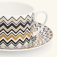 missoni home zig zag gold tea cup   saucer gold set of 6