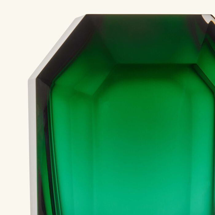 Octogone Bud Vase Small Green baccarat octogone bud vase small green