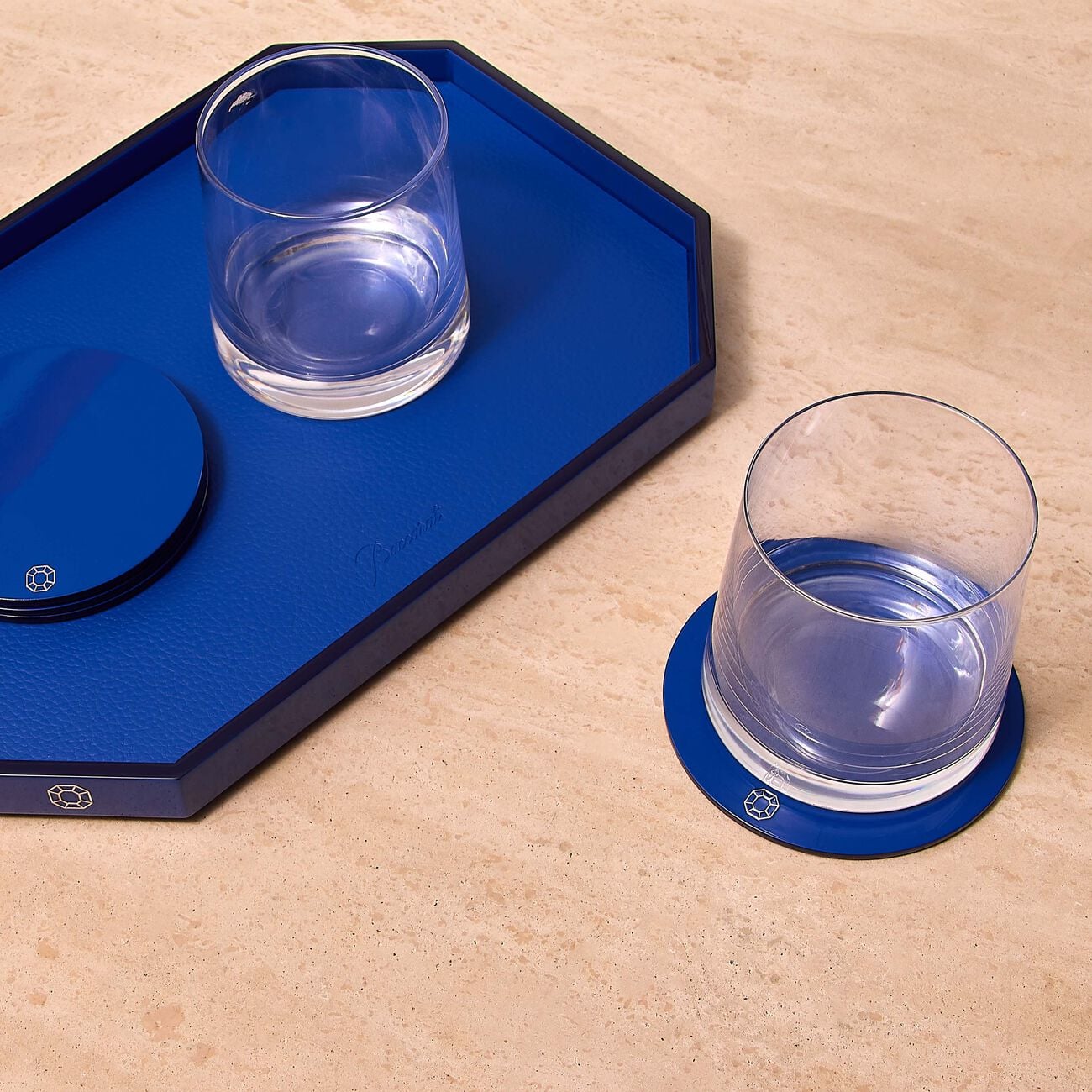 Octogone Coasters Blue Set of 4 baccarat octogone coasters blue set of 4