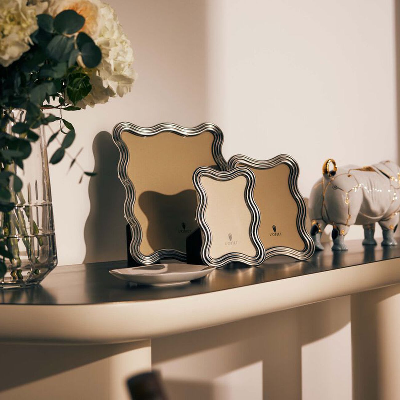 l objet ripple frame 13x18 cm gold