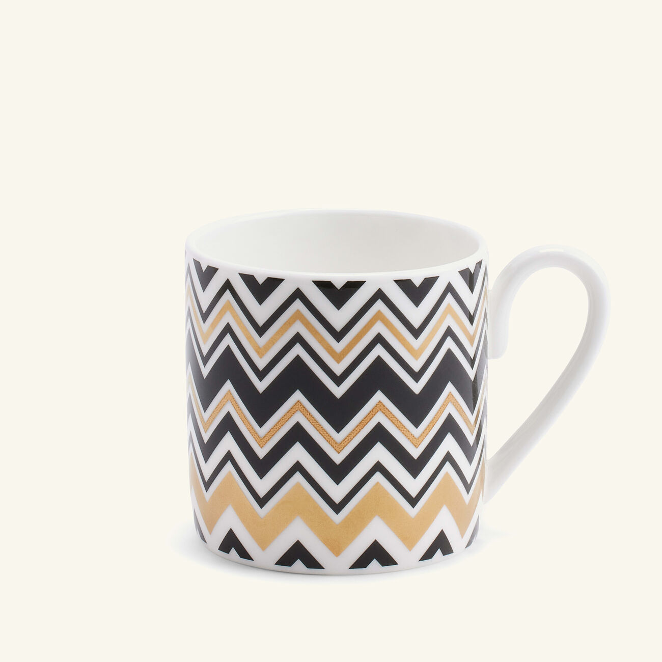 ميسوني هوم طقم زيك زاك جاريس المؤلف من 6 فناجين للقهوة مع صحونها باللون الذهبي