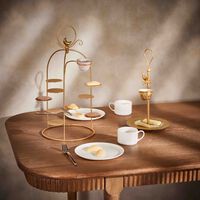 Peacock Extravaganza Cookie Stand & Coffee Cup Holder Gold villari peacock extravaganza cookie stand coffee cup holder gold