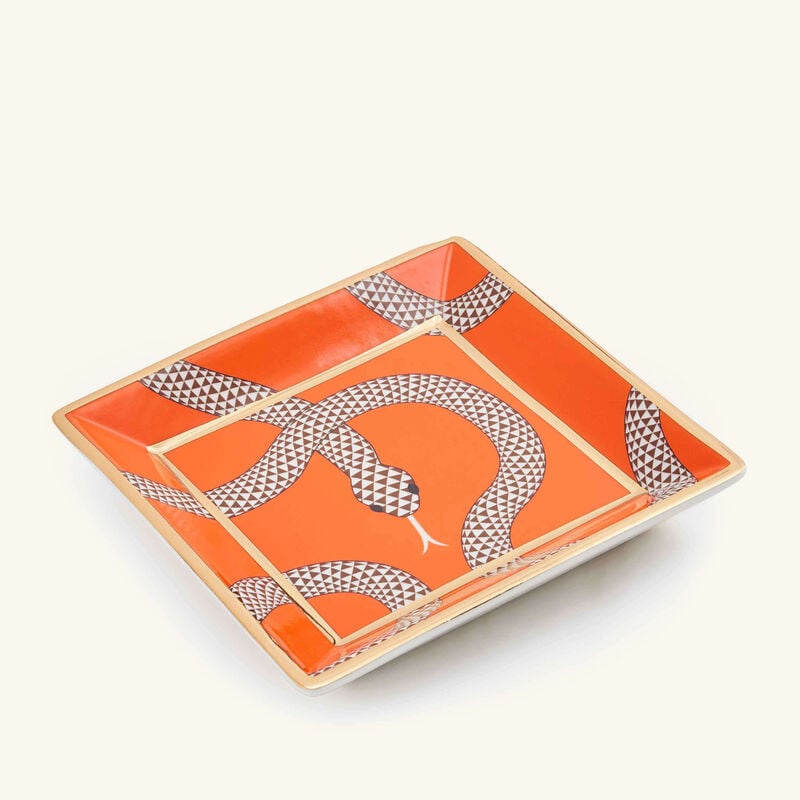 Eden Trinket Tray Rectangular Small Orange Set Of 4 jonathan adler eden trinket tray rectangular small orange set of 4