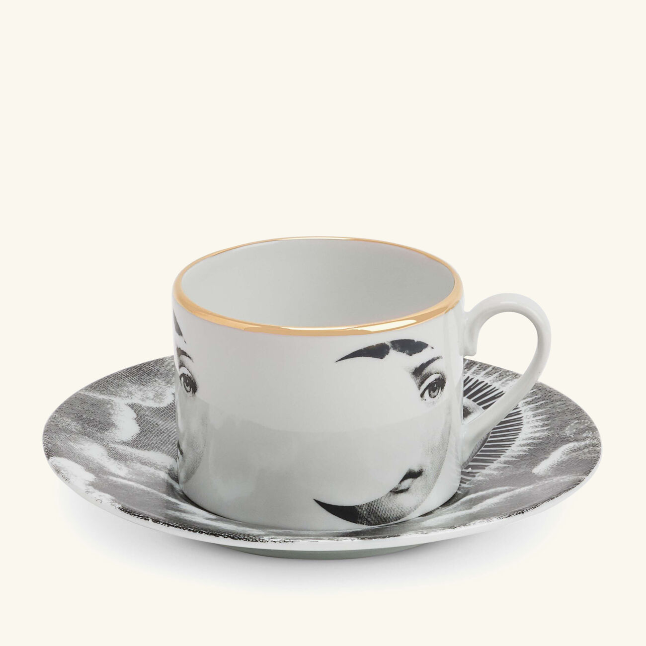 fornasetti tema e variazioni 2005 sol e luna tea cup grey