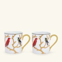 bernardaud aux oiseaux mug gold set of 2