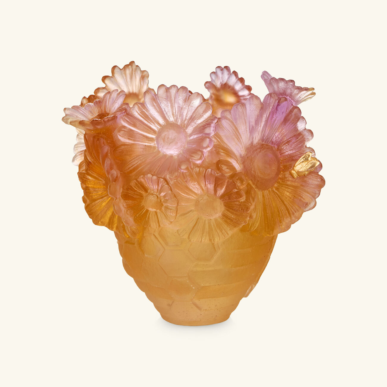 Or d’Abeille Vase Small Orange Limited Edition daum or d abeille vase small orange limited edition