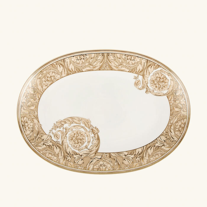Barocco Serving Platter Oval Beige 38cm versace barocco serving platter oval beige 38cm