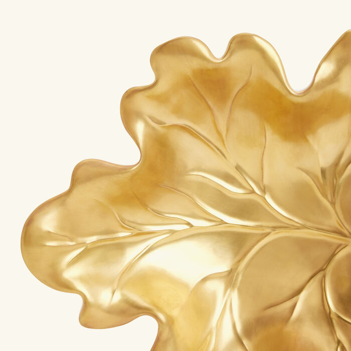 villari autumn fig leaf trinket tray small gold