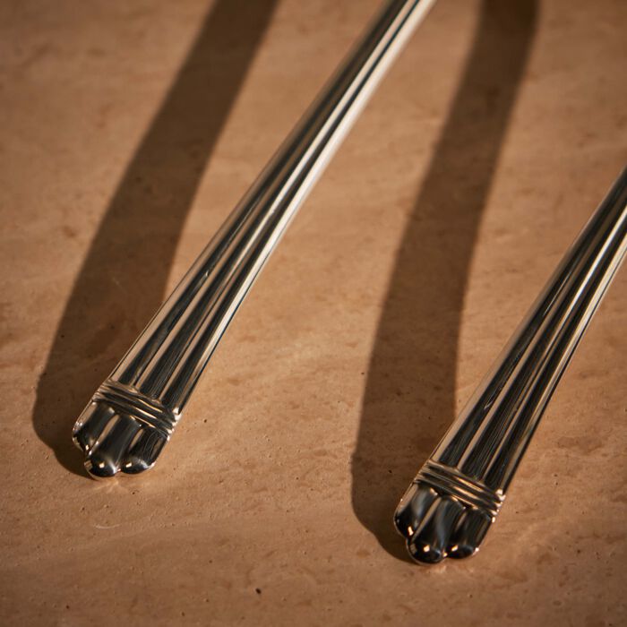 christofle aria salad serving fork silver plated